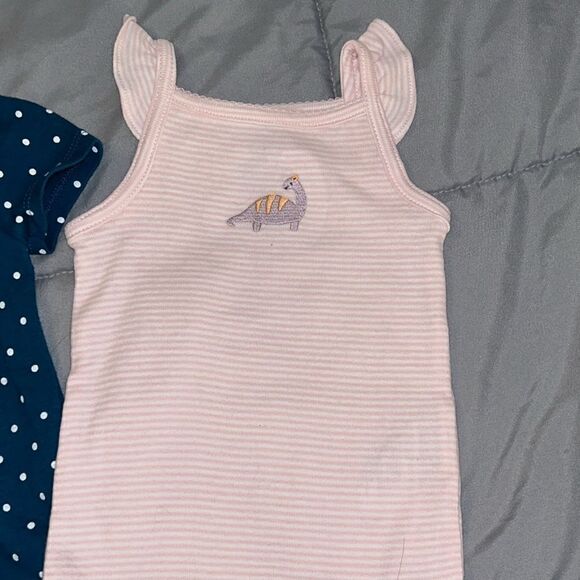 3 pack 9m onesies dinosaur and baby sis - Picture 2 of 4